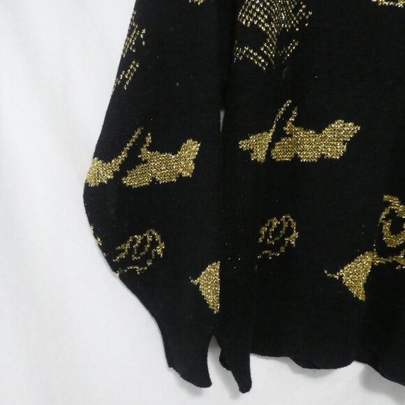 Made In Korea | size 42 | Black Sweater With Gold Front and Back Design | GUC - Picture 6 of 14